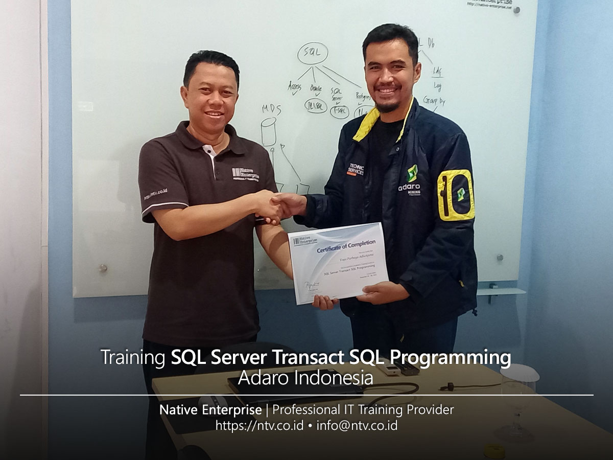 SQL Server Transact SQL Programming Training bersama Adaro Indonesia
