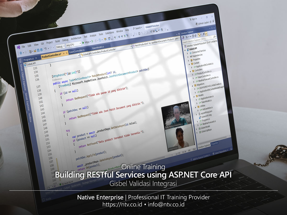 Building RESTful Services using ASP.NET Core API Online Training bersama Gisbel Validasi Integrasi