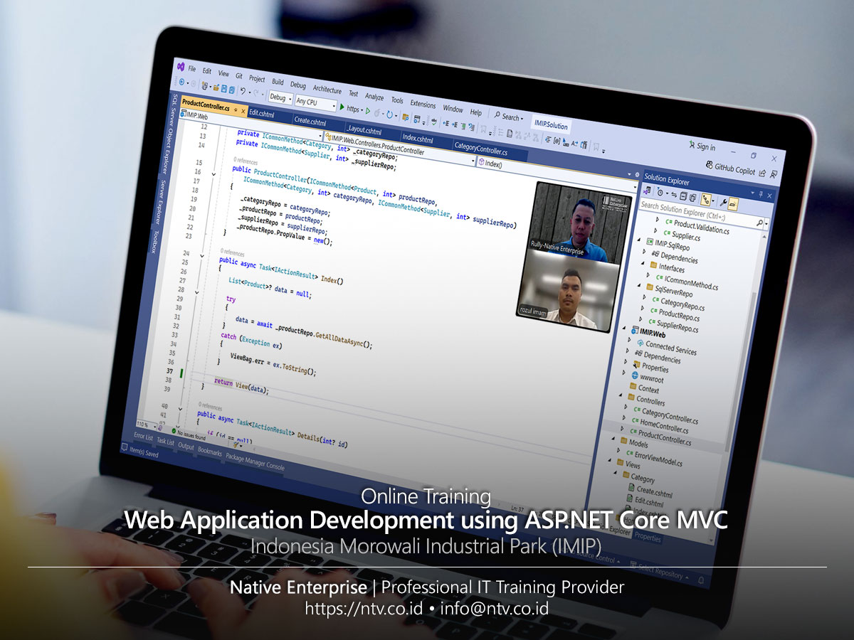 Web Application Development using ASP.NET Core MVC Online Training bersama Indonesia Morowali Industrial Park (IMIP)