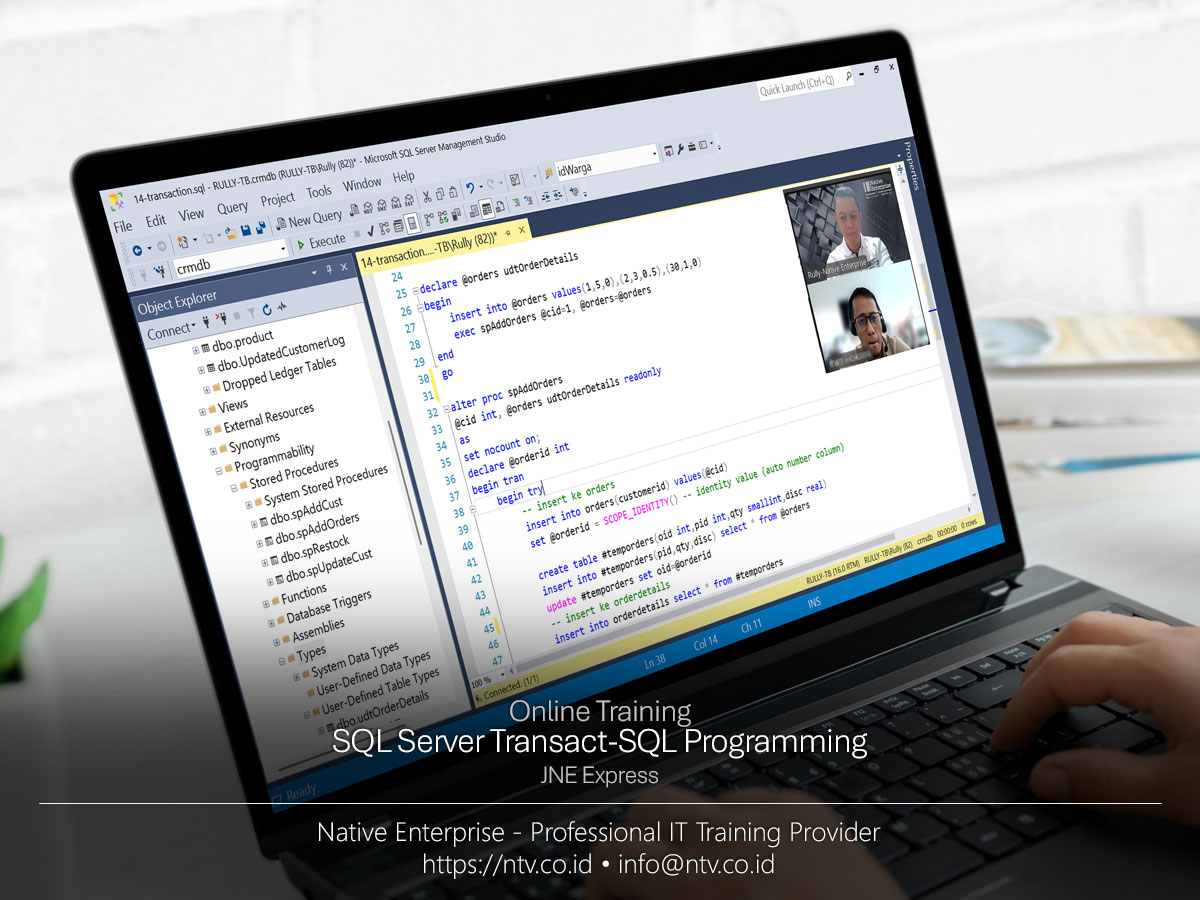 SQL Server Transact-SQL Programming Online Training bersama JNE Express