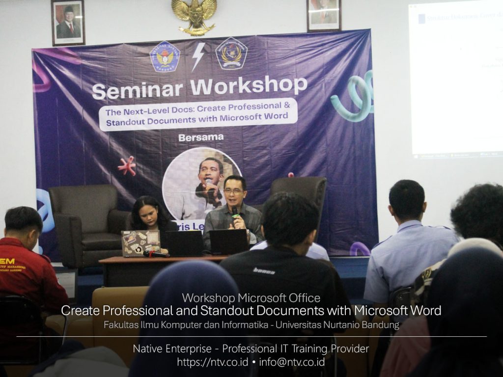 Workshop Create Professional and Standout Documents with Microsoft Word bersama Universitas Nurtanio